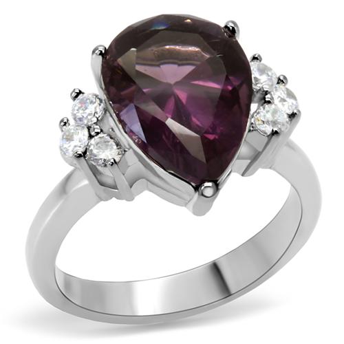 7.6CT CRT AMETHYST STAINLESS STEEL RING-5 sizes